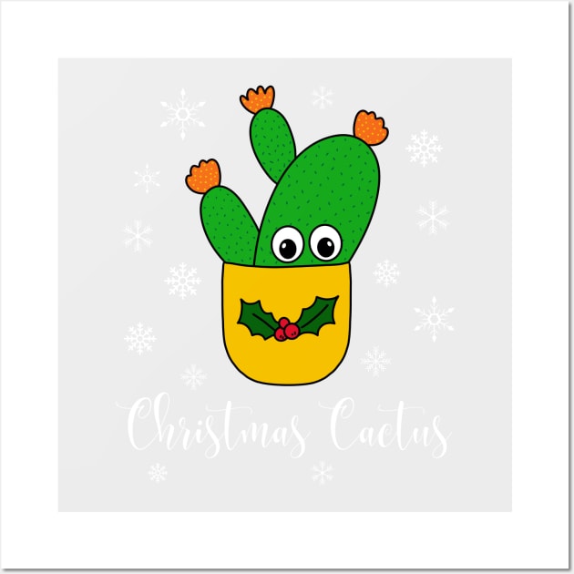 Christmas Cactus - Opuntia Microdasys Cactus In Christmas Holly Pot Wall Art by DreamCactus